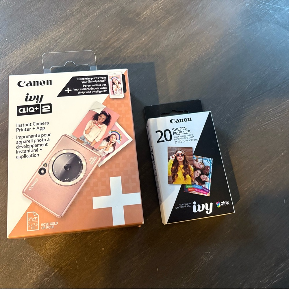 Canon Ivy CLIQ+2 Instant Camera Printer - Pink Gold